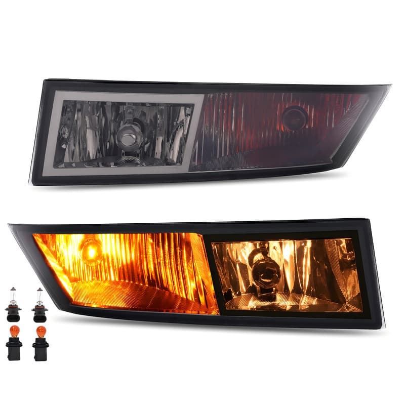 Pair Smoke Fog Lights W/Turn Signal Lamp For Cadillac Escalade ESV EXT 2007-2014