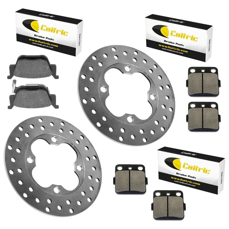 Caltric Front Brake Discs with Front & Rear Pads for Honda Rancher 420 2009-2014
