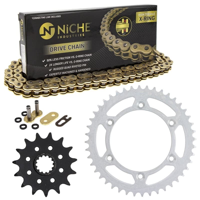 Sprocket Chain Set for Suzuki DRZ400S Kawasaki KLX400 15/44 Tooth 520 X-Ring Kit