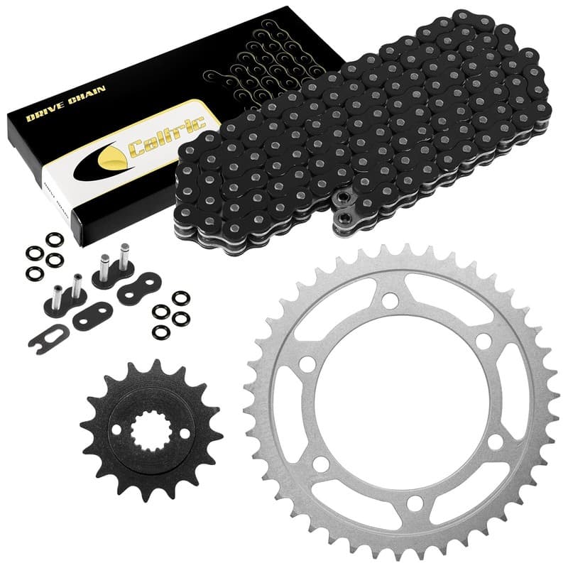 Black O-Ring Drive Chain & Sprocket Kit for Kawasaki EN500 Vulcan 500 Ltd 96-05