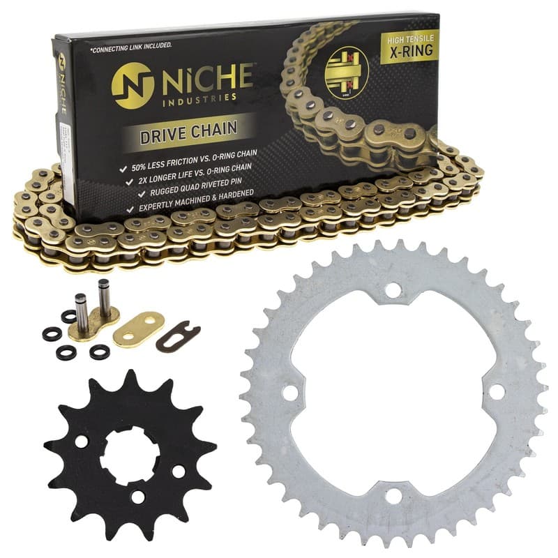 Sprocket Chain Set for Yamaha Banshee 350 13/42 Tooth 520 X-Ring Front Rear Kit