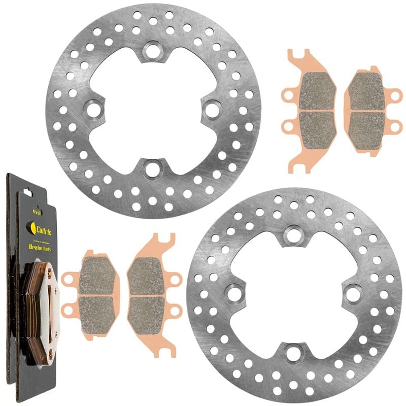 Rear Left & Right Brake Disc & Pads For Kawasaki Mule Pro-MX KAF700 2019-2024
