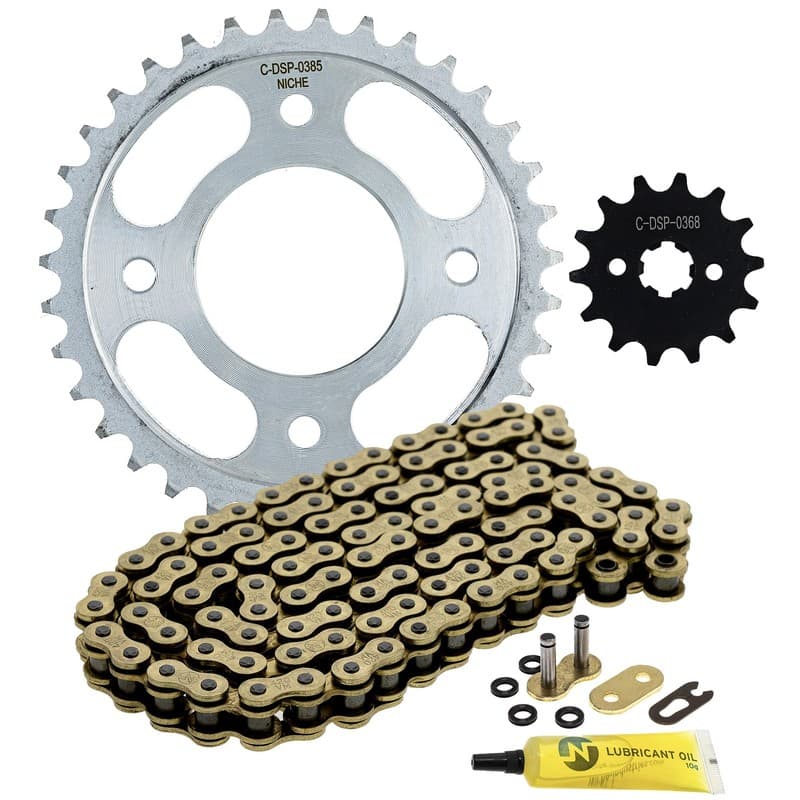 NICHE Sprocket Chain Set Honda Super Cub 125 14/35 Tooth 420 X-Ring Front Rear