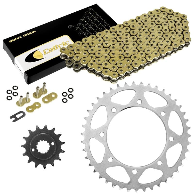Gold O-Ring Drive Chain & Sprocket Kit for Kawasaki KLR650 Kl650A Kl650E 90-16