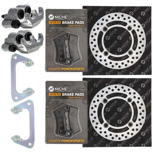 NICHE Front Brake Rotor Caliper Pad Set for Polaris RZR 570 5254272 1912274