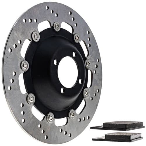 NICHE Front Left Brake Rotor Pad Kit for BMW K75 K100 34217657025 Semi Metallic