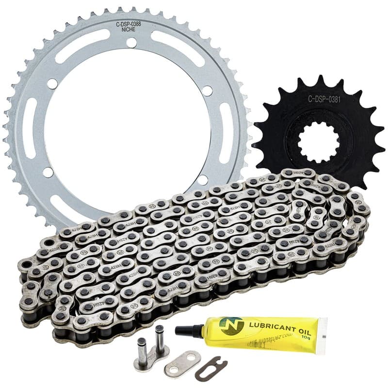 NICHE Sprocket Chain Set for Yamaha SR400 19/56 Tooth 428 Front Rear Kit