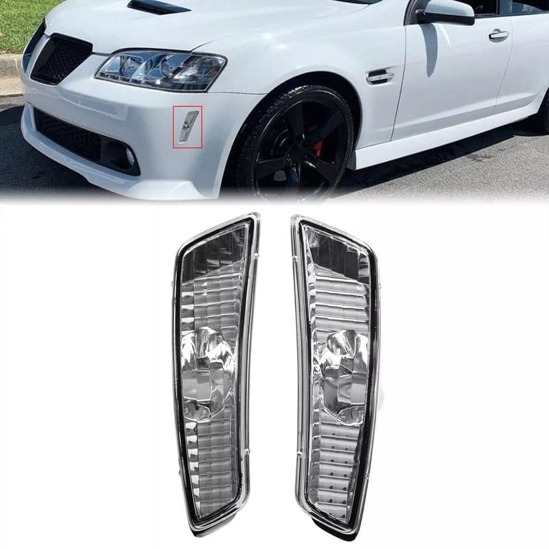 For Pontiac G8 GT GXP 08-09 Clear Front Bumper Side Markers Light Housings LH RH