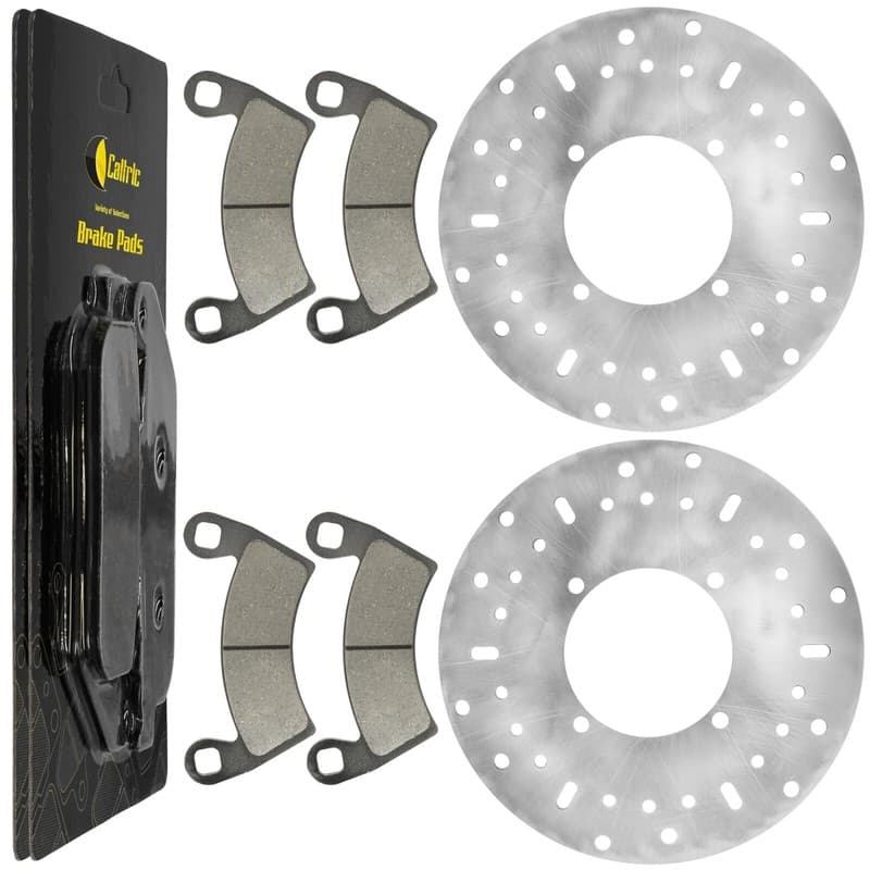 2 Front Brake Disc Rotor And Pads For Polaris Ranger Ev 2015-2021 5244314