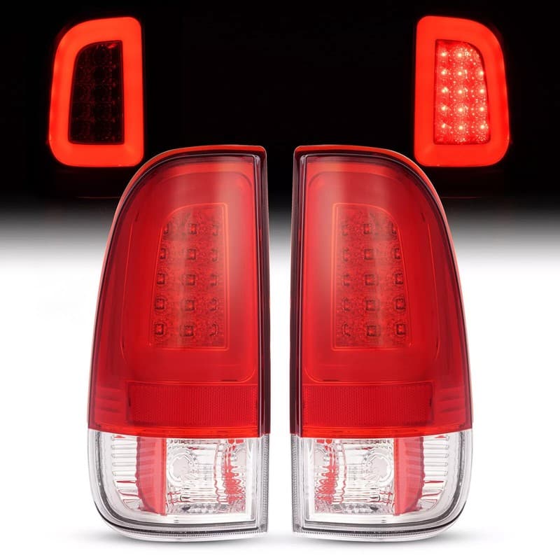 For Ford F250 F350 F450 Super Duty 2008-2016 C Shape LED Red Tail Lights Lamps
