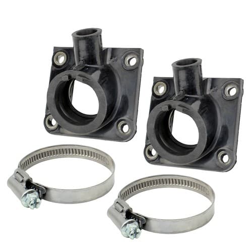 Set of 2 Carburetor Intake Boots Joints W/Clamps for Yamaha Rz350 1984-1985