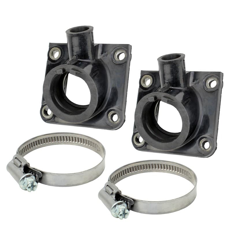 Set of 2 Carburetor Intake Boots Joints W/Clamps for Yamaha Rz350 1984-1985