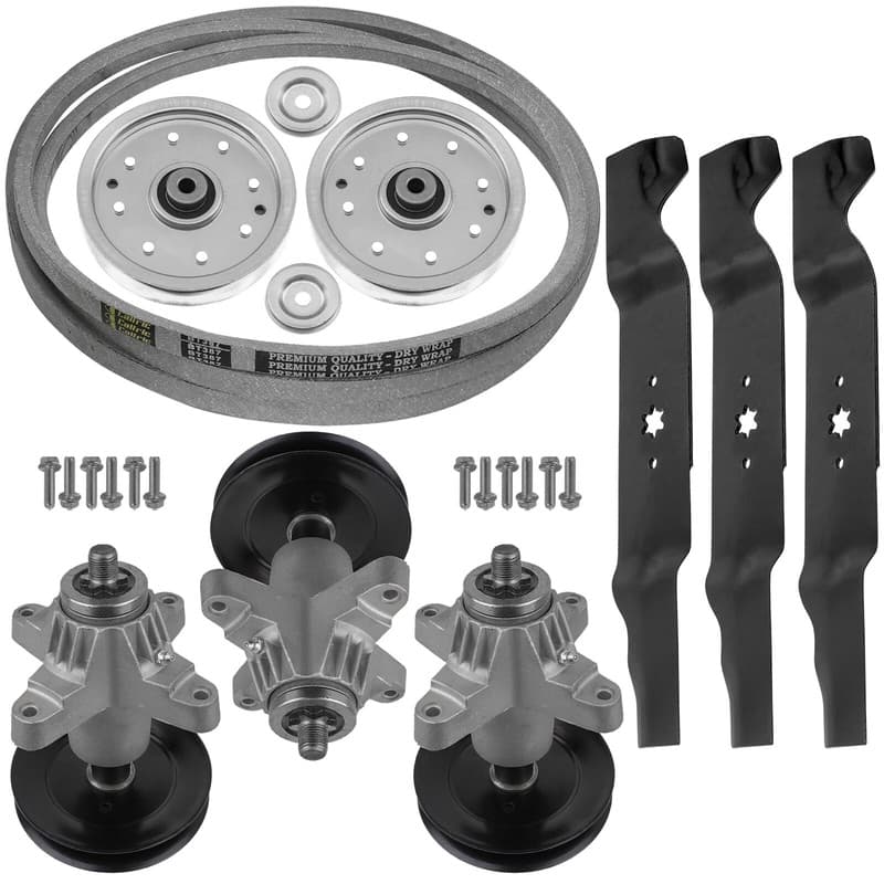 Caltric Deck Spindles Blade Pulley Belt for Troy Bilt Tb2654 14AQ81 54" Deck