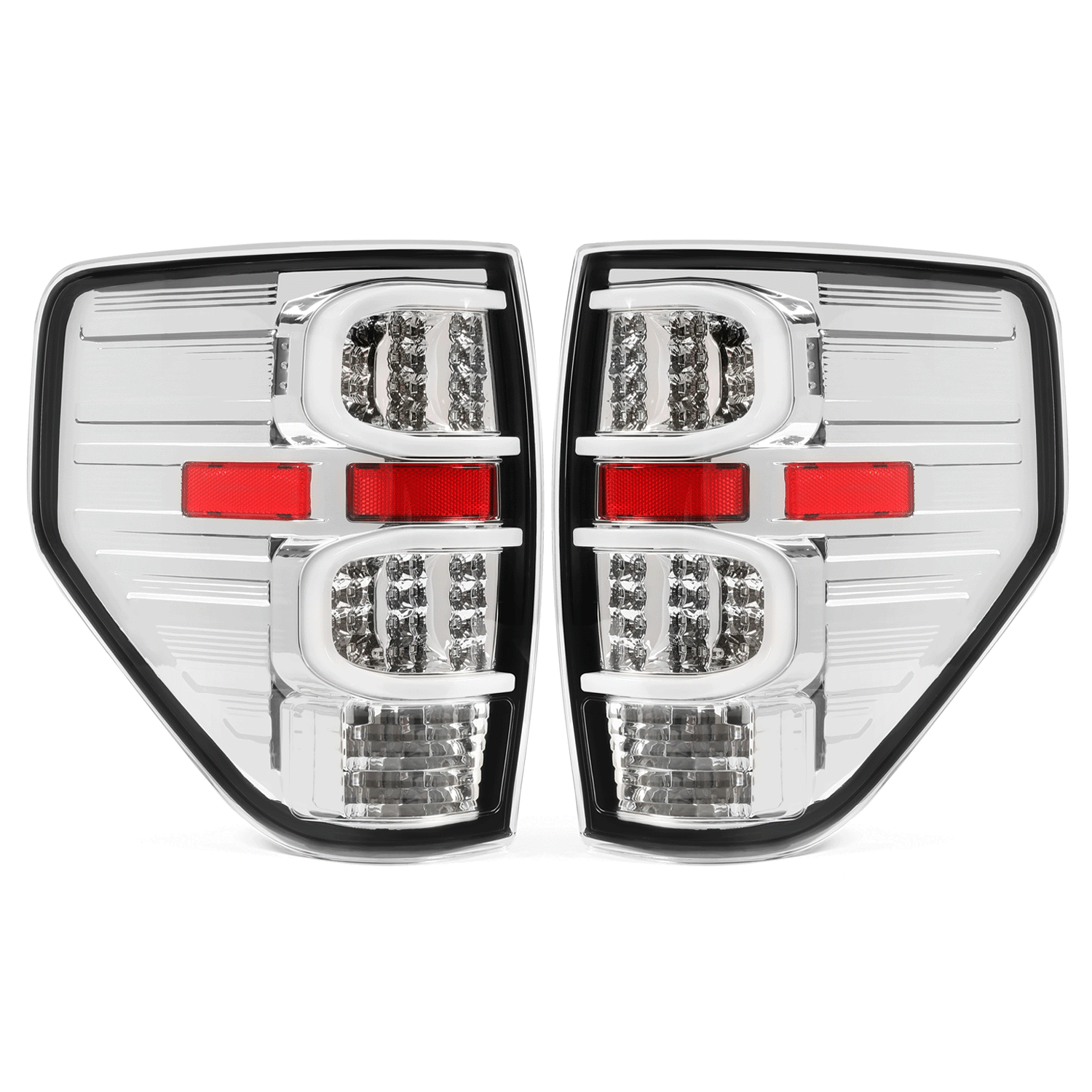 For Ford F150 2009-2014 Pair LED Tube Tail Lights Rear Brake Lamps Left&Right