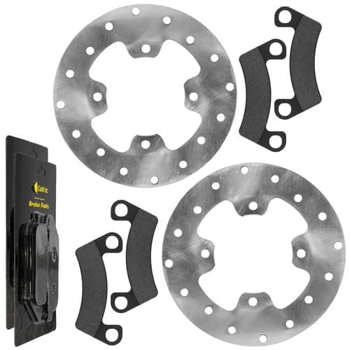 Rear Left and Right Brake Disc Rotor w/ Brake Pads for John Deere Gator XUV850