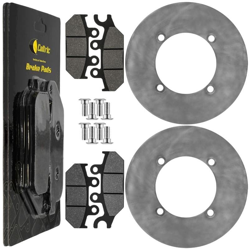 Front Rh Lh Brake Disc Rotor W/Bolt & Pads for Yamaha Viking 700 YXM700 2014-26