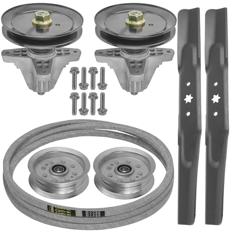Caltric 918-06991 942-04308 Spindle BladePulley Belt For MTD Troy-Bilt Stens 42"