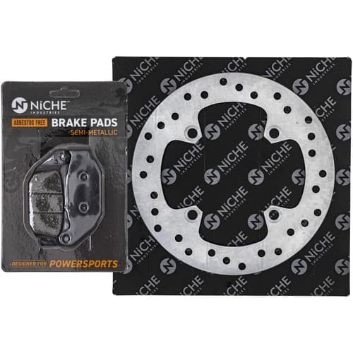 NICHE Rear Right Brake Rotor Pad Kit for Honda 06435-KZZ-901 Semi Metallic