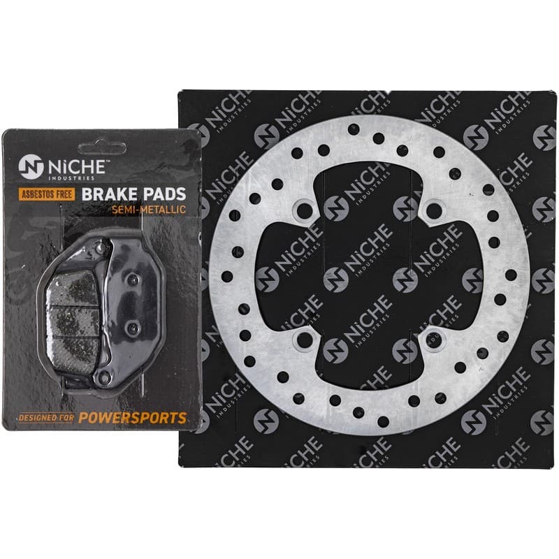 NICHE Rear Right Brake Rotor Pad Kit for Honda 06435-KZZ-901 Semi Metallic