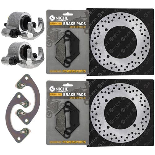 NICHE Front Brake Rotor Caliper Pad Set for Polaris Sportsman 850 1000 1911225