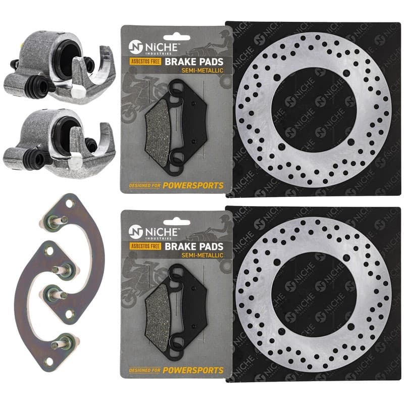 NICHE Front Brake Rotor Caliper Pad Set for Polaris Sportsman 850 1000 1911225