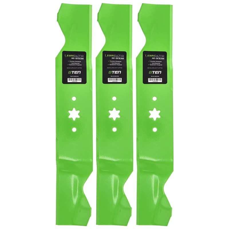 LawnRAZOR Notched High Lift Blade Set for Columbia RZT54 RZT-54 ZT54 3-Pack