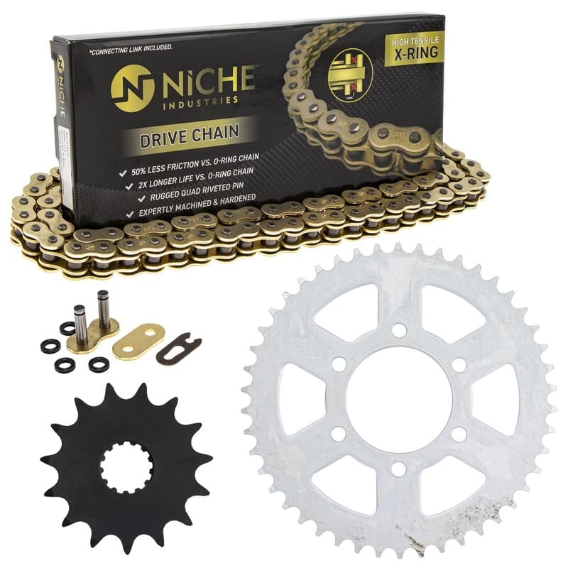 NICHE Sprocket Chain Set for Kawasaki Ninja 650 Versys 15/46 Tooth 520 X-Ring