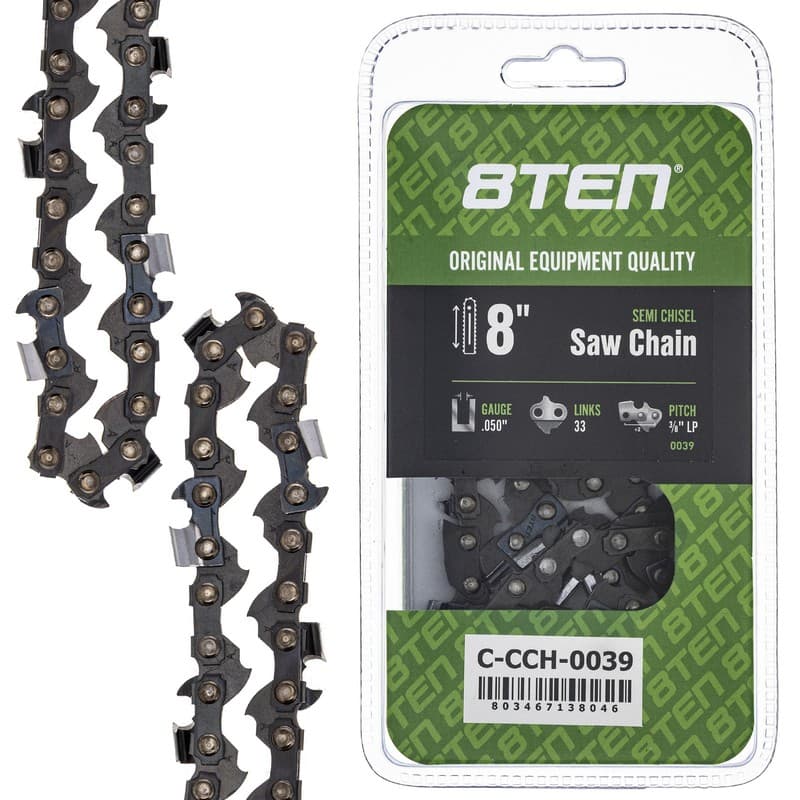 Chainsaw Chain 8 Inch .050 3/8 LP 33DL for Greenworks Saw 20V AMP pole 6.5