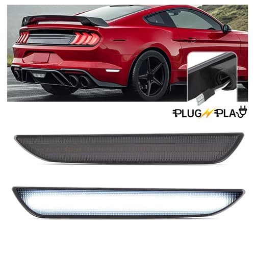 Smoked Rear Bumper LED Side Marker Lights For Ford Mustang 2015-2023 Left&Right