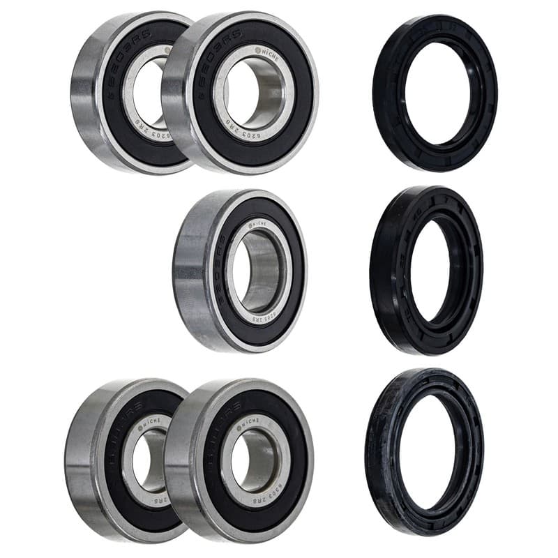 NICHE Wheel Bearing Seal Kit for Kawasaki KZ400B 6203-2RS 6205-2RS 6303-2RS
