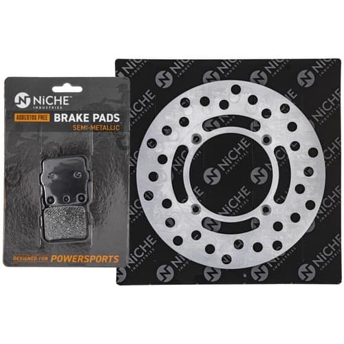 NICHE Rear Right Brake Rotor Pad Kit for Yamaha 4ES-W0046-50-00 Semi Metallic