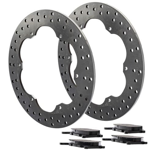 NICHE Front Left Brake Rotor Pad Kit for Yamaha 4WM-W0045-00-00 Semi Metallic
