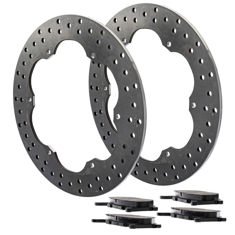 NICHE Front Left Brake Rotor Pad Kit for Yamaha 4WM-W0045-00-00 Semi Metallic