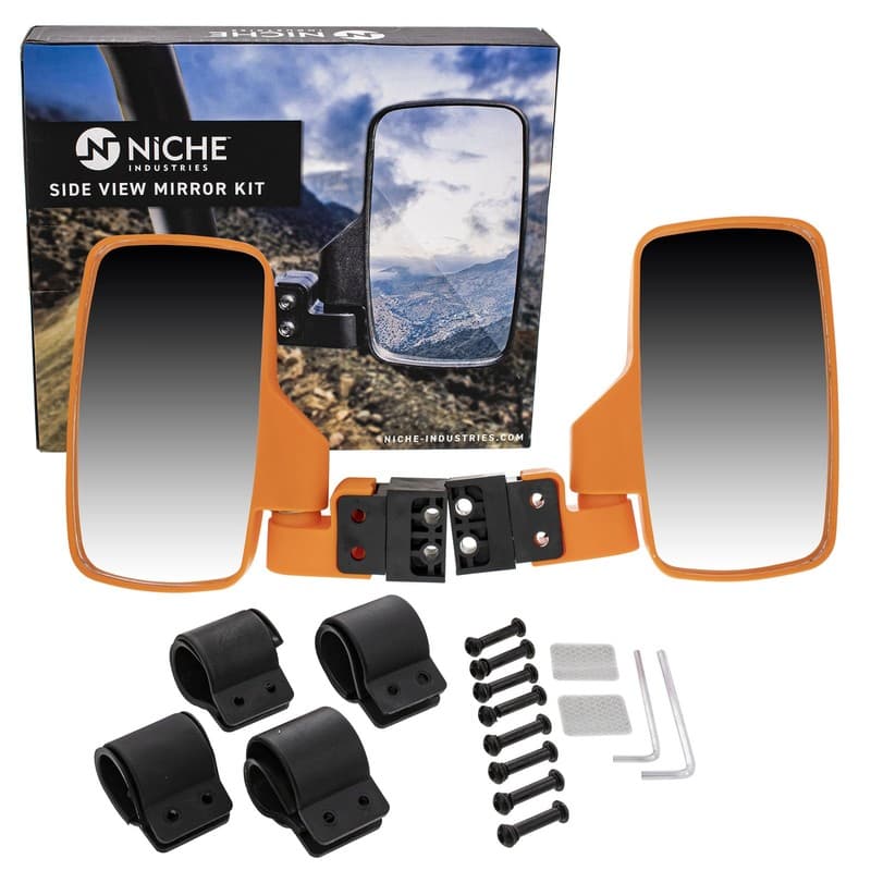 NICHE Side View Mirror Set for Honda Big Red Talon Pioneer 500 700 1000 Orange