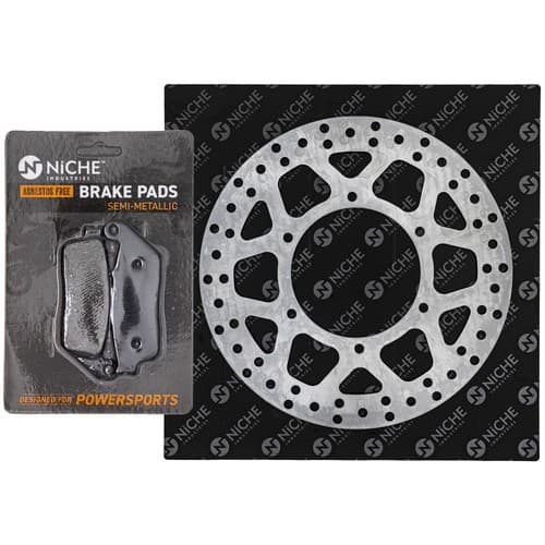 NICHE Front Left Brake Rotor Pad Kit for Suzuki GW250 69100-10840 Semi Metallic