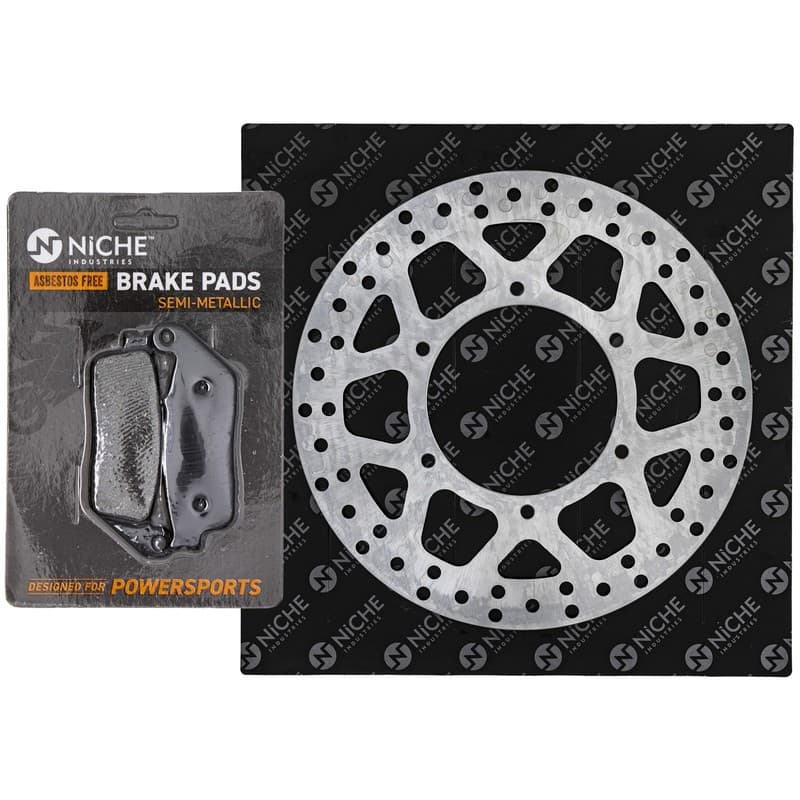 NICHE Front Left Brake Rotor Pad Kit for Suzuki GW250 69100-10840 Semi Metallic