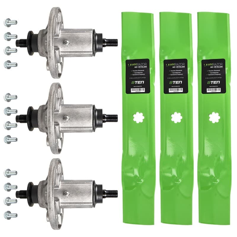 Spindle Mulching Blade Kit for John Deere LA130 LA140 X140 with 48 Inch Decks