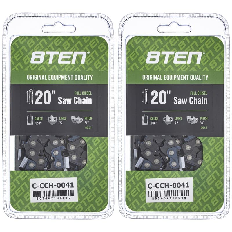 Chainsaw Chain 20 Inch .058 3/8 72DL for Husqvarna 73EXL072G XP EPA 575 2-Pack