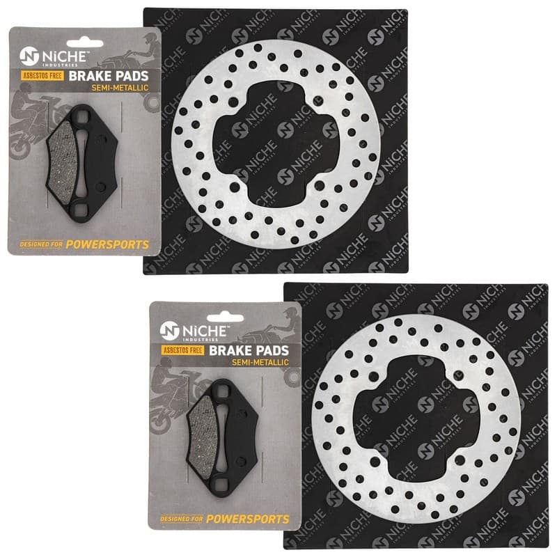 NICHE Rear Brake Rotor Pad Kit for Polaris 2202412 5248250 Semi Metallic ATV