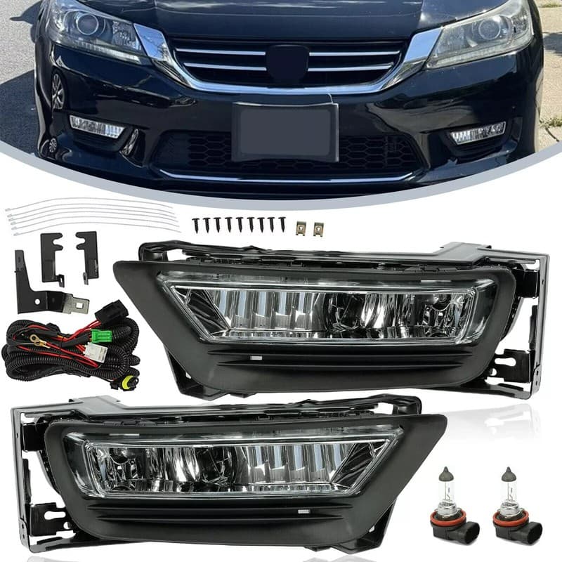 Front Bumper Fog Lights Lamps Assembly For  Honda Accord Sedan 4Dr 2013-2015 L+R