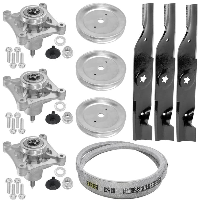 48" Deck Spindle Blade Pulley Belt Rebuild Kit for Husqvarna YTH1848XP 48" Deck