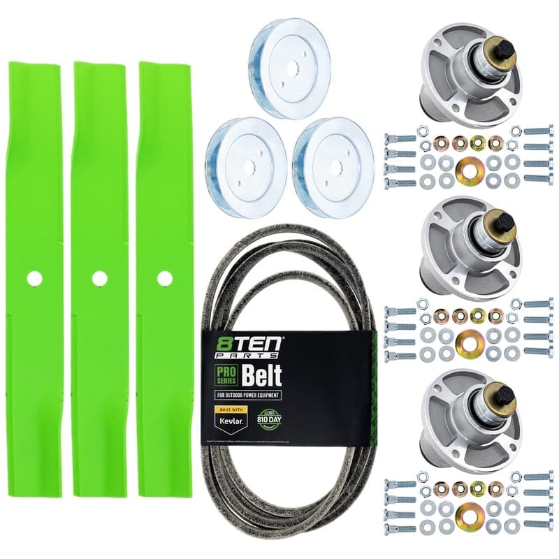 8TEN Blade Spindle Belt Kit for Hustler Raptor Flip Up 54-Inch 797696 607418P