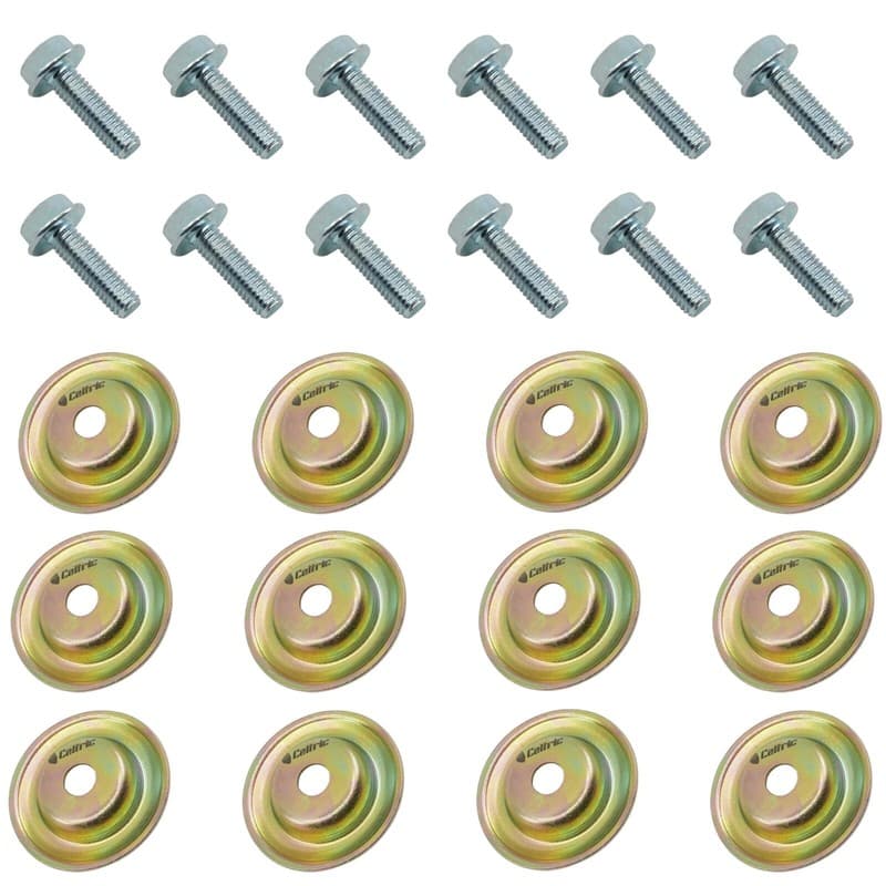 Caltric 7518529 and 7556065 Skid Plate Screw Bolt w/ Washer for Polaris 12 Set