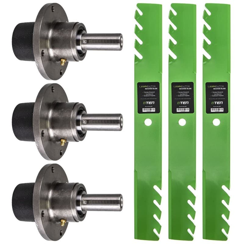 Spindles & Toothed Mulching Blade Kit for Gravely 52 61 48 61HE Pro-Walk ProWalk