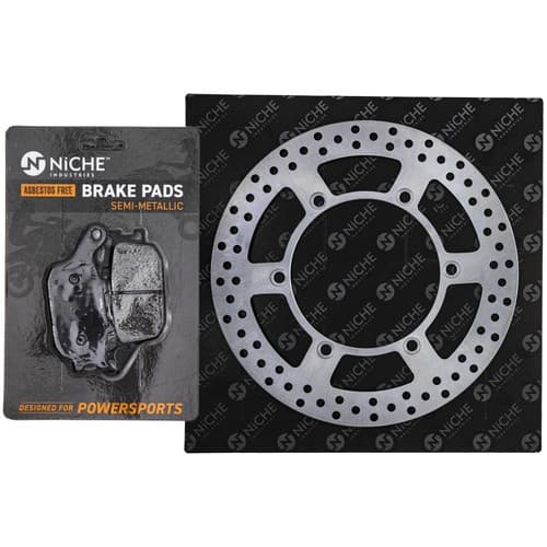 NICHE Rear Brake Rotor Pad Kit for Honda 06435-MEJ-026 Semi Metallic Motorcycle