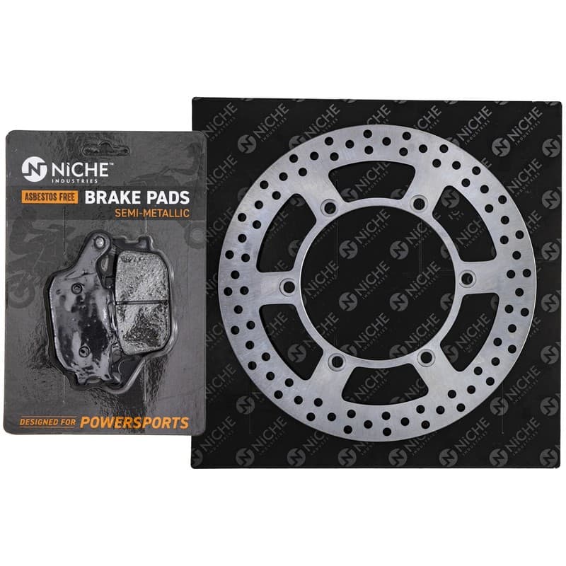 NICHE Rear Brake Rotor Pad Kit for Honda 06435-MEJ-026 Semi Metallic Motorcycle