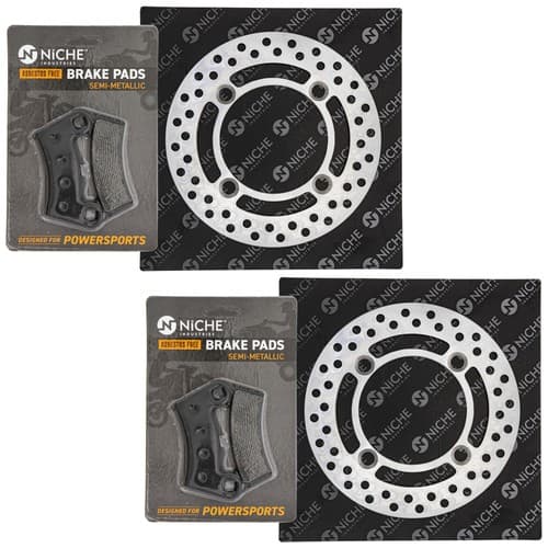 NICHE Front Brake Rotor Pad Kit for Polaris 2203318 5254999 Semi Metallic ATV