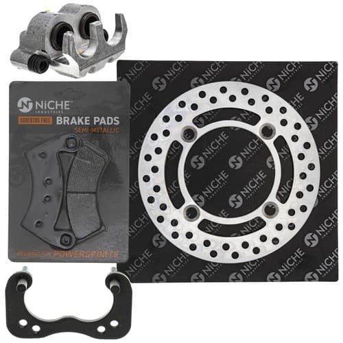 NICHE Rear Left Brake Rotor Caliper Pad Set for Polaris RZR 4 XP 900 1912374