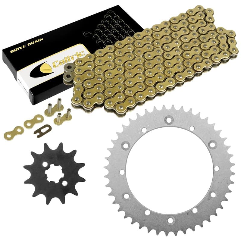 Drive Chain  and Sprockets Kit for Yamaha IT175 1980-1983 IT200 1984-1986 Gold