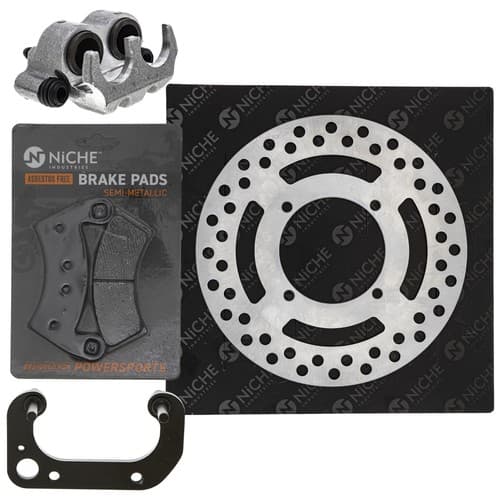 NICHE Front Right Brake Rotor Caliper Pad Set for Polaris Ranger 570 EV 1912134